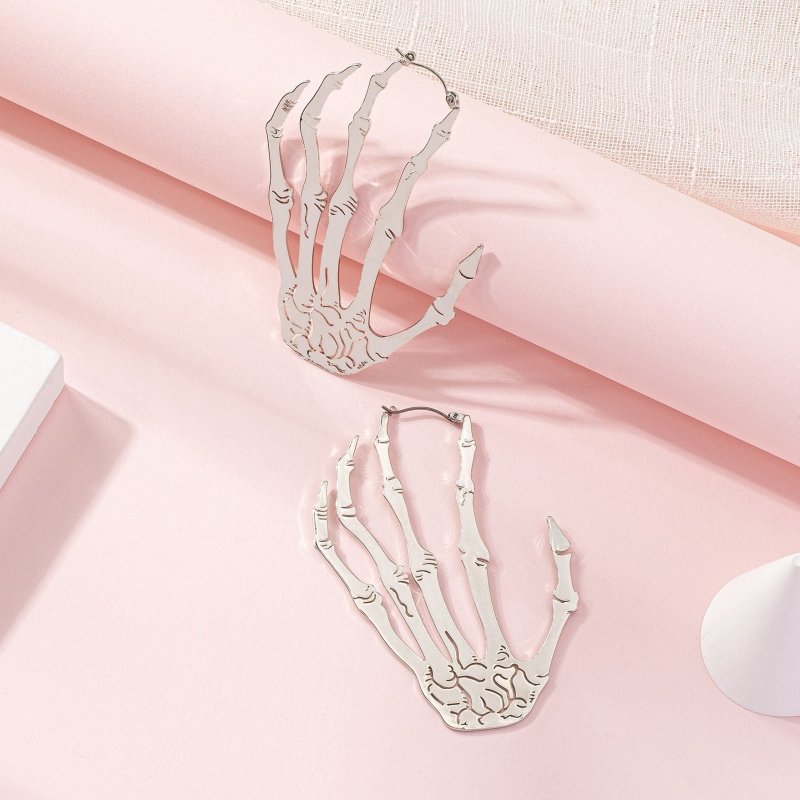 Skull Earrings Alloy Hand Claw-Jewearrings