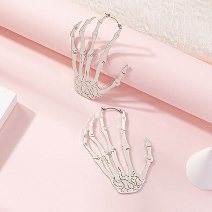 Skull Earrings Alloy Hand Claw-Jewearrings