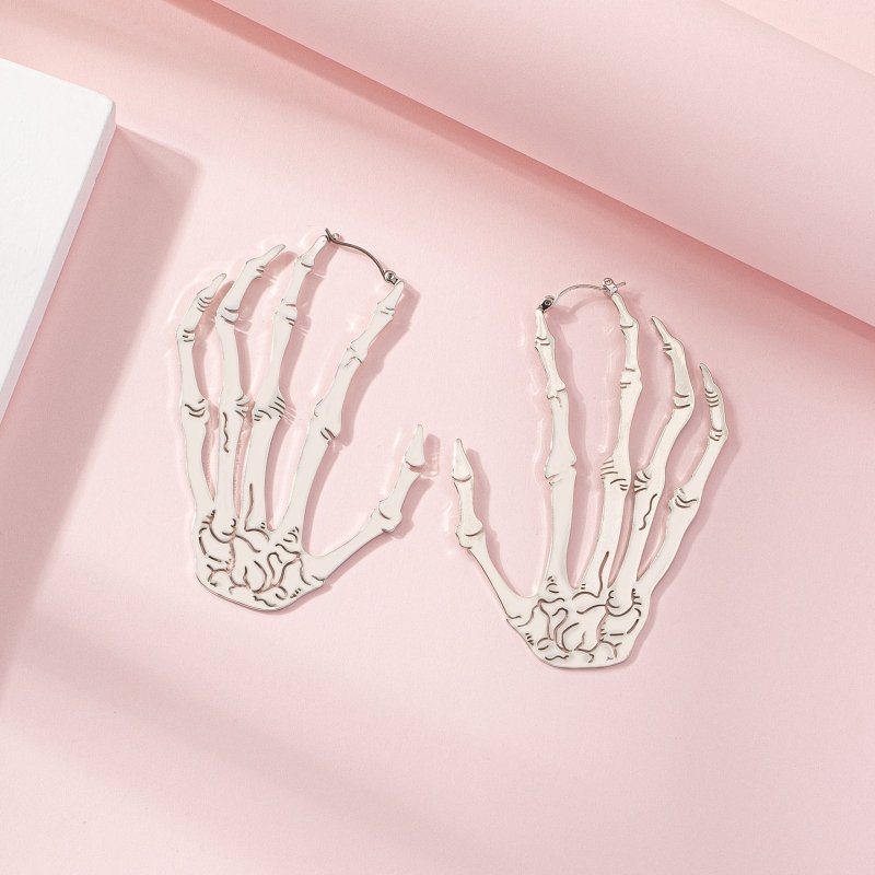 Skull Earrings Alloy Hand Claw-Jewearrings