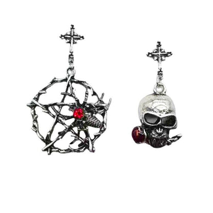 Skull Earrings Christmas Dark Stud Earrings-Jewearrings