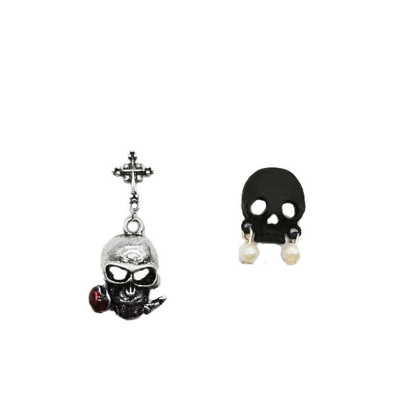 Skull Earrings Christmas Dark Stud Earrings-Jewearrings