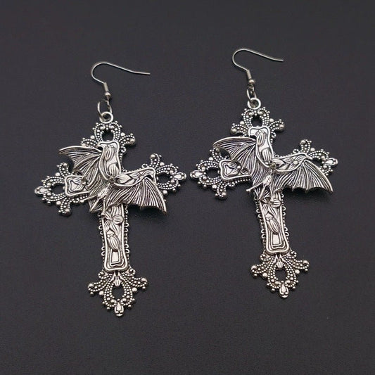 Skull Earrings Cross Filigree-Jewearrings