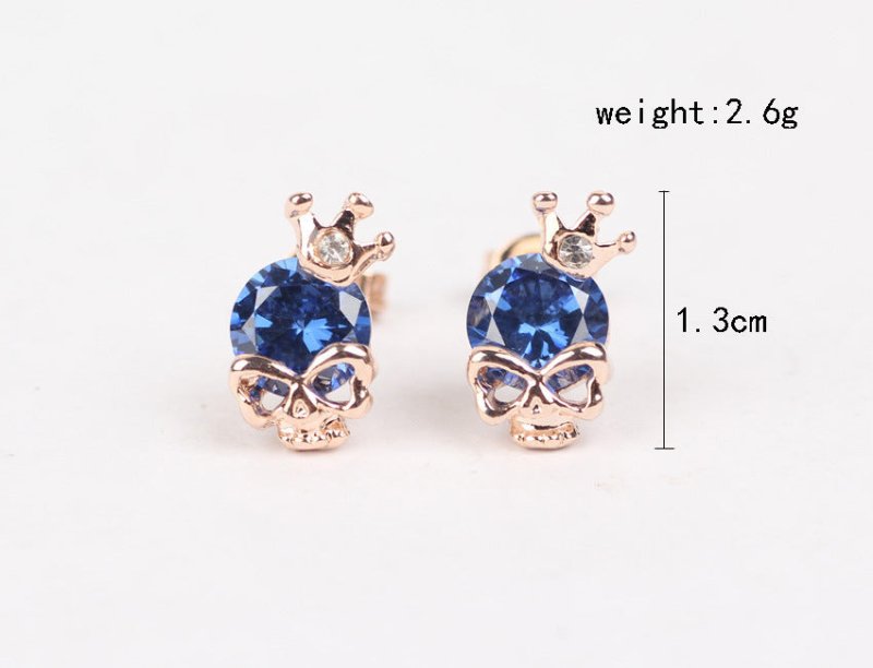 Skull Earrings Crown Stud Earrings-Jewearrings