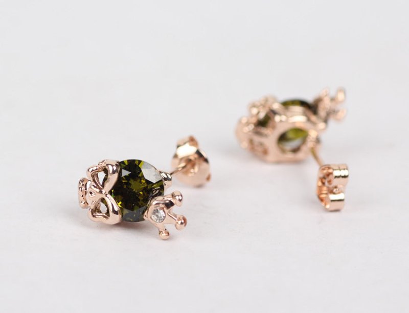 Skull Earrings Crown Stud Earrings-Jewearrings