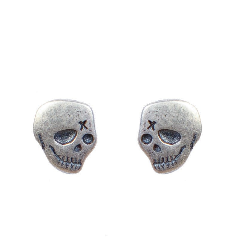 Skull Earrings Dark Night Silver 925 Earrings-Jewearrings