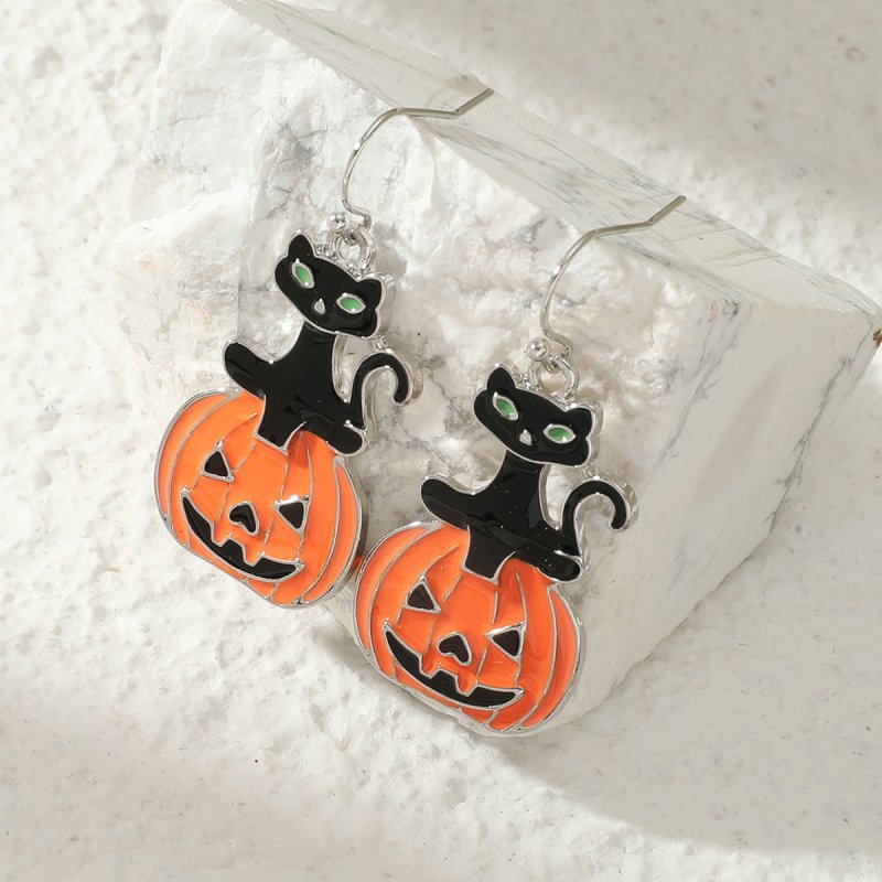 Skull Earrings Exaggerated Spider Halloween Gift-Jewearrings