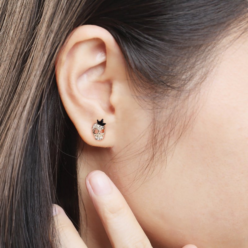 Skull Earrings Fashion Personality Gold-Jewearrings