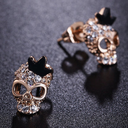 Skull Earrings Fashion Personality Gold-Jewearrings