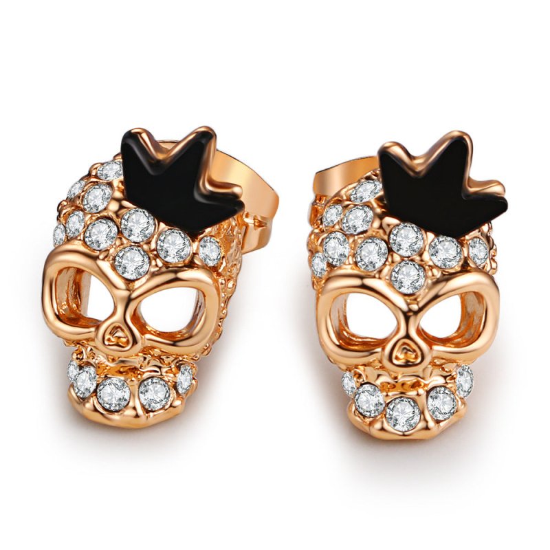 Skull Earrings Fashion Personality Gold-Jewearrings