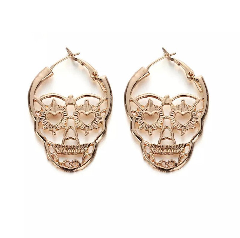 Skull Earrings Fashion Retro Hollow Earrings-Jewearrings