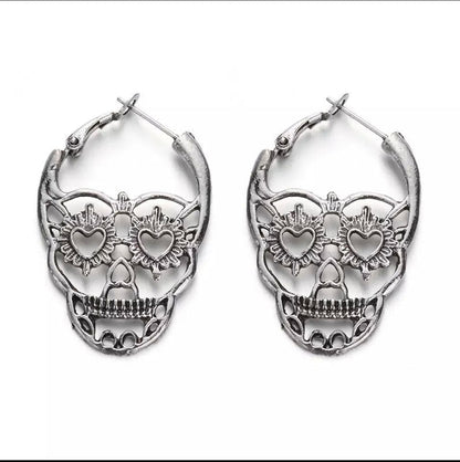 Skull Earrings Fashion Retro Hollow Earrings-Jewearrings