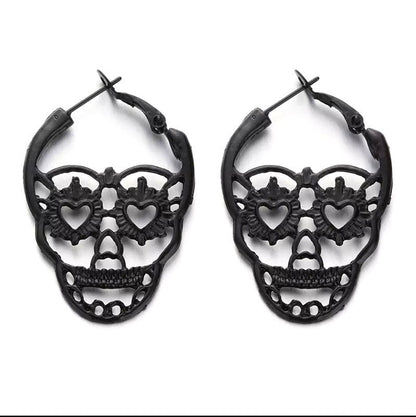 Skull Earrings Fashion Retro Hollow Earrings-Jewearrings