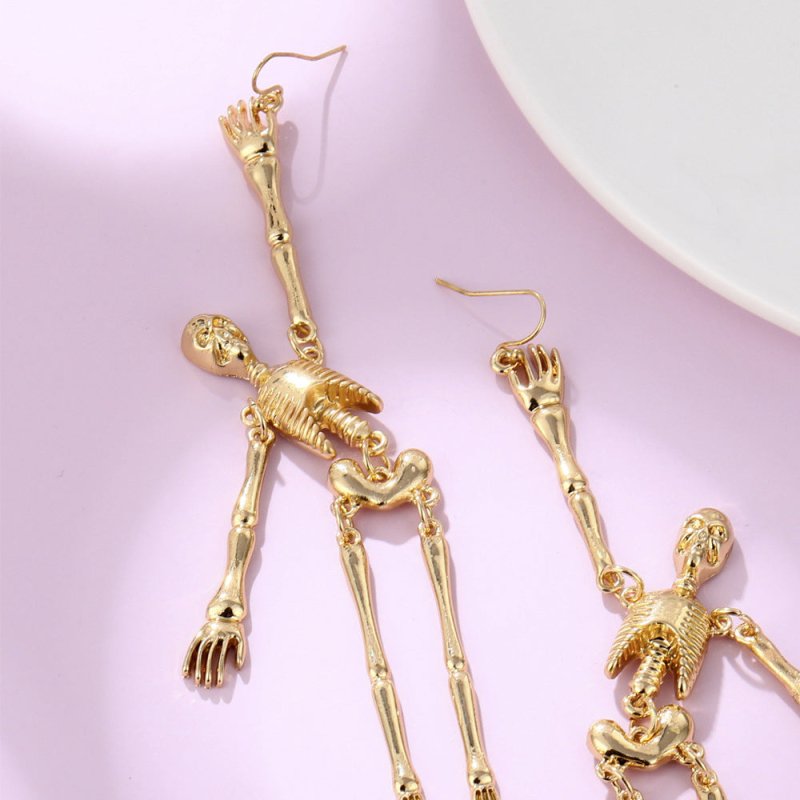 Skull Earrings Fashionable Metal Skeleton Earrings-Jewearrings