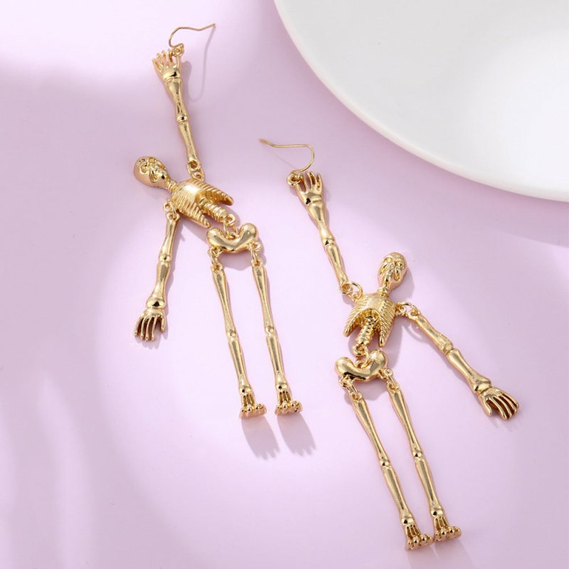 Skull Earrings Fashionable Metal Skeleton Earrings-Jewearrings