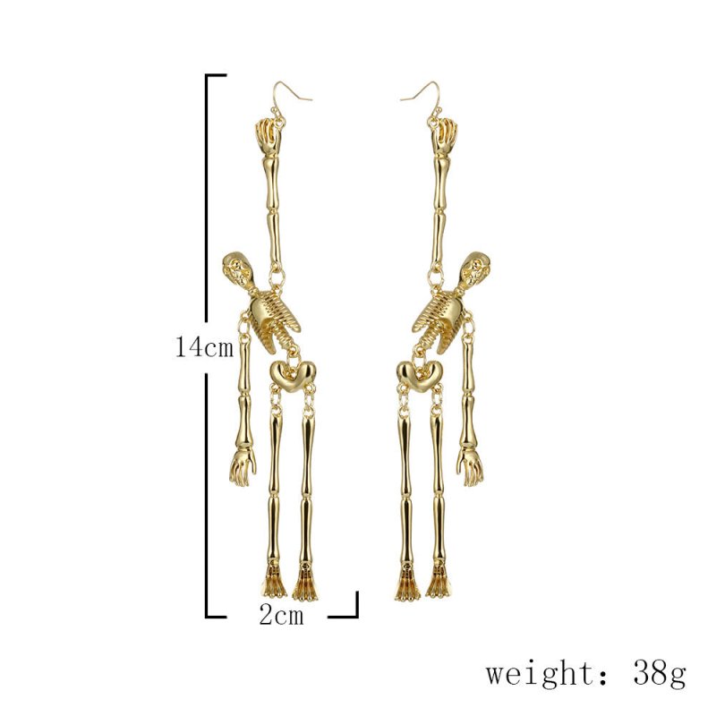 Skull Earrings Fashionable Metal Skeleton Earrings-Jewearrings