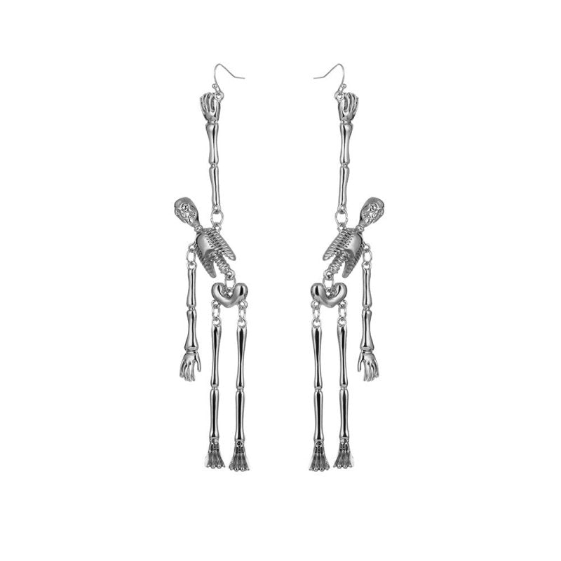 Skull Earrings Fashionable Metal Skeleton Earrings-Jewearrings