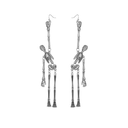 Skull Earrings Fashionable Metal Skeleton Earrings-Jewearrings