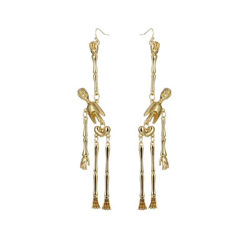 Skull Earrings Fashionable Metal Skeleton Earrings-Jewearrings