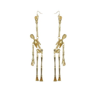 Skull Earrings Fashionable Metal Skeleton Earrings-Jewearrings