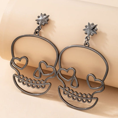 Skull Earrings Funny Exaggerated Love Stud Earrings-Jewearrings