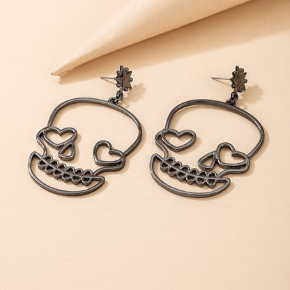 Skull Earrings Funny Exaggerated Love Stud Earrings-Jewearrings