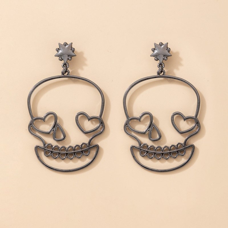 Skull Earrings Funny Exaggerated Love Stud Earrings-Jewearrings