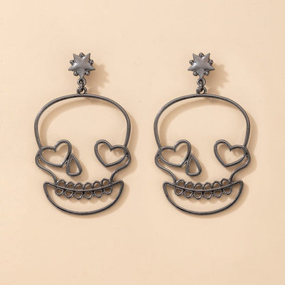 Skull Earrings Funny Exaggerated Love Stud Earrings-Jewearrings