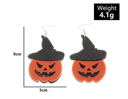 Skull Earrings Funny Felt Cloth for Halloween Festival-Jewearrings