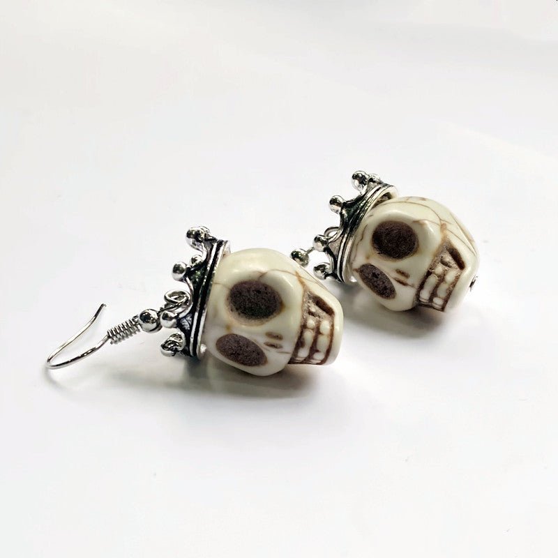 Skull Earrings Gothic Crown Witch-Jewearrings