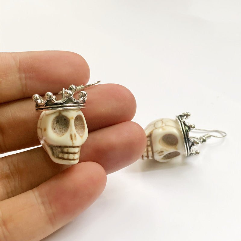 Skull Earrings Gothic Crown Witch-Jewearrings