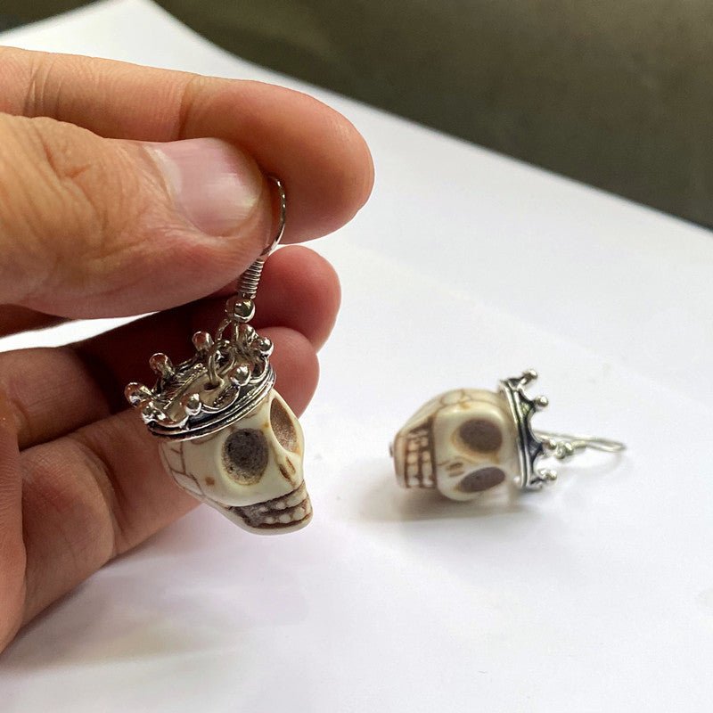 Skull Earrings Gothic Crown Witch-Jewearrings