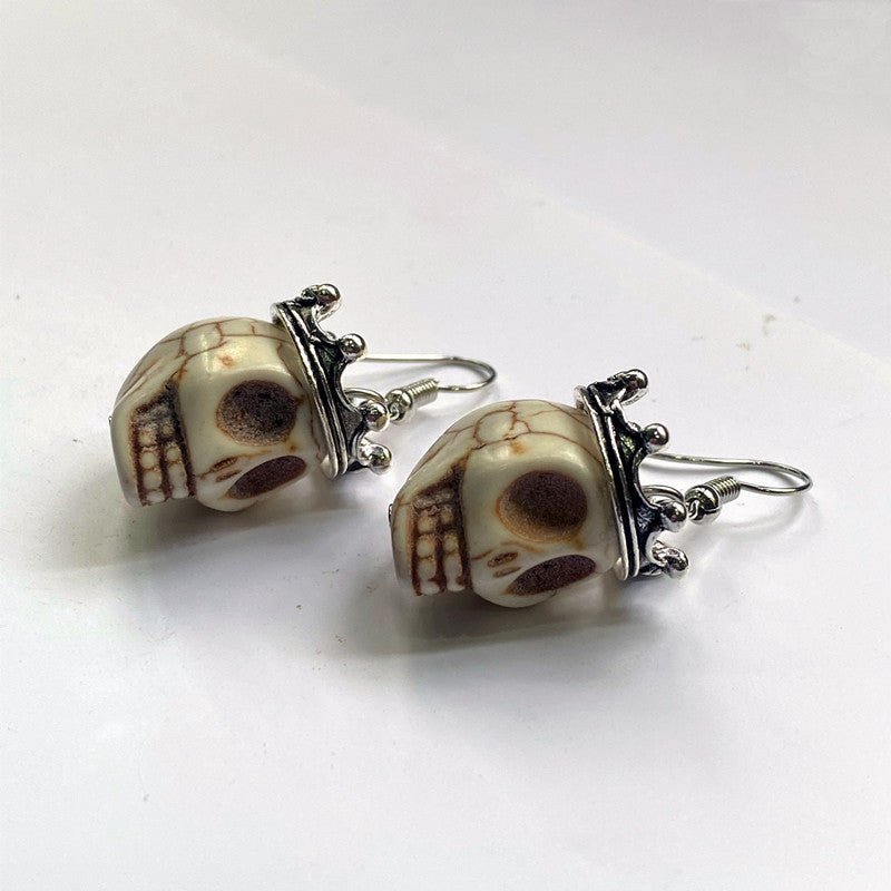 Skull Earrings Gothic Crown Witch-Jewearrings