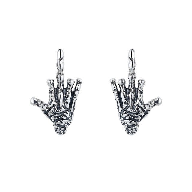 Skull Earrings Gothic Silver Hand-Jewearrings