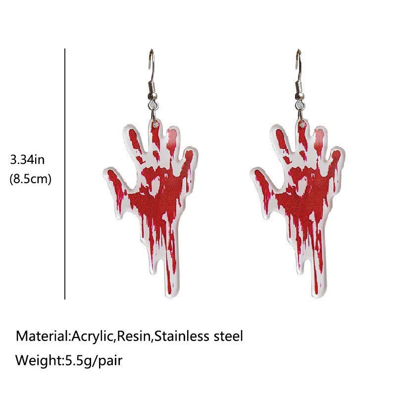 Skull Earrings Halloween Acrylic Earrings-Jewearrings