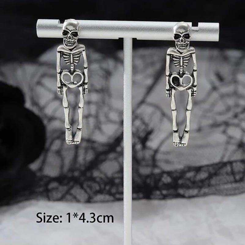 Skull Earrings Halloween Detachable Stud Earrings-Jewearrings