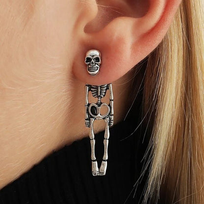 Skull Earrings Halloween Detachable Stud Earrings-Jewearrings