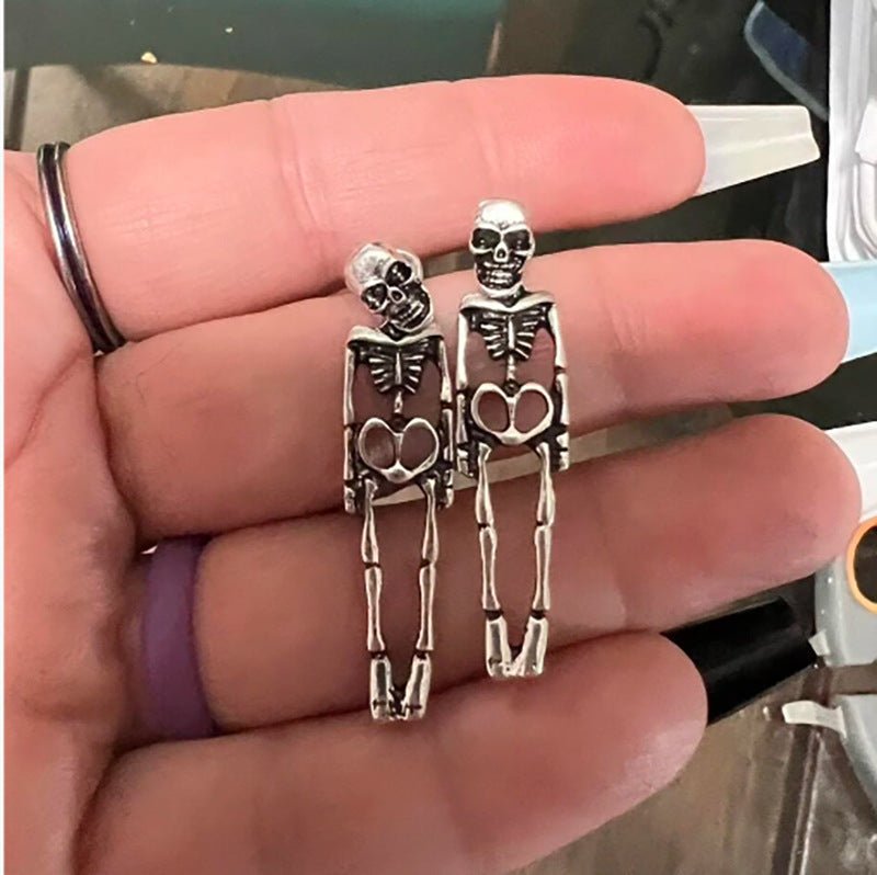 Skull Earrings Halloween Detachable Stud Earrings-Jewearrings