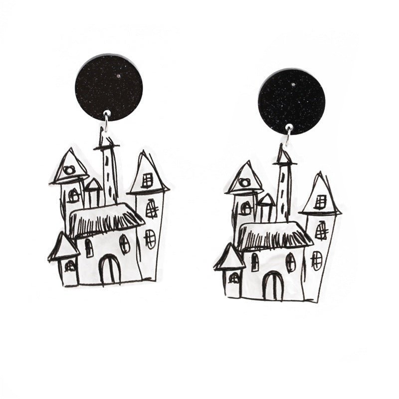 Skull Earrings Halloween Female Ghost-Jewearrings