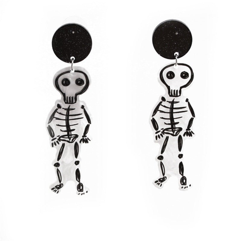 Skull Earrings Halloween Female Ghost-Jewearrings