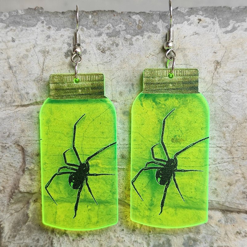 Skull Earrings Halloween Ghost Fluorescent Acrylic-Jewearrings