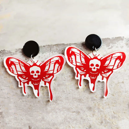 Skull Earrings Halloween Moth Balloon Earrings-Jewearrings