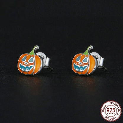 Skull Earrings Halloween Pumpkin-Jewearrings