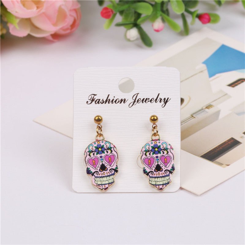 Skull Earrings Halloween Punk-Jewearrings