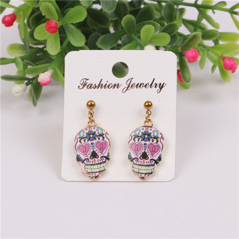 Skull Earrings Halloween Punk-Jewearrings