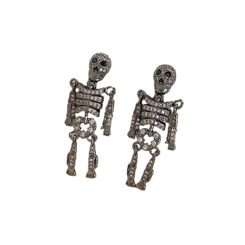 Skull Earrings Halloween Silver-Jewearrings