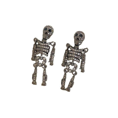 Skull Earrings Halloween Silver-Jewearrings