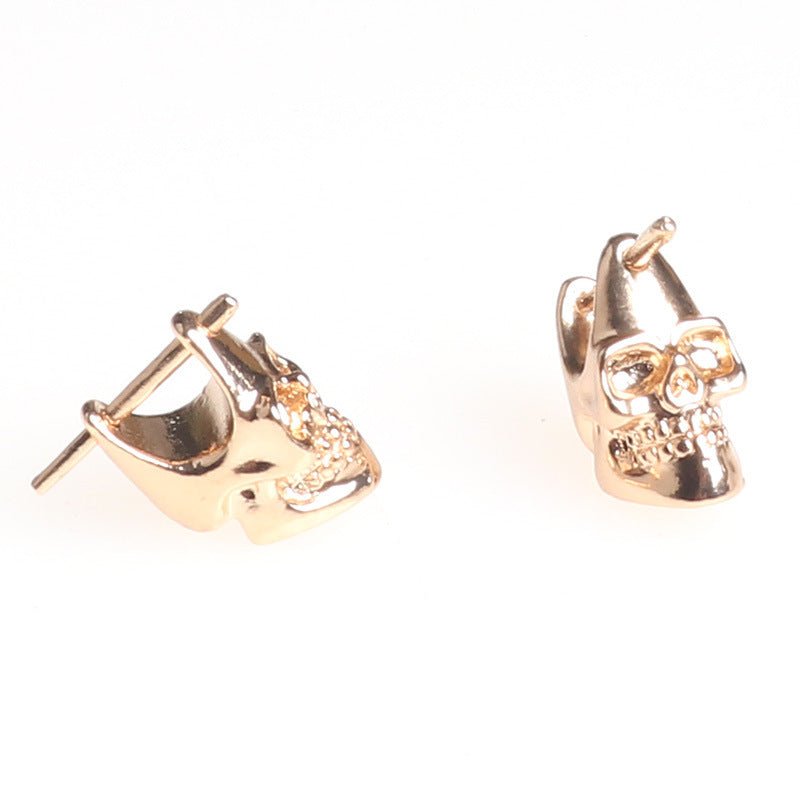 Skull Earrings Hip Hop Dumbbell Studs-Jewearrings