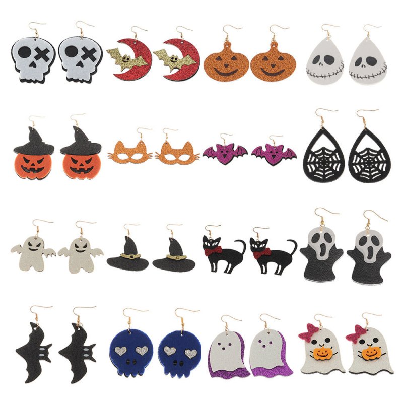 Skull Earrings Horror Funny Pumpkin Earrings-Jewearrings