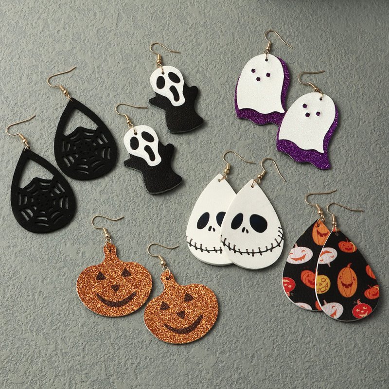 Skull Earrings Horror Funny Pumpkin Earrings-Jewearrings