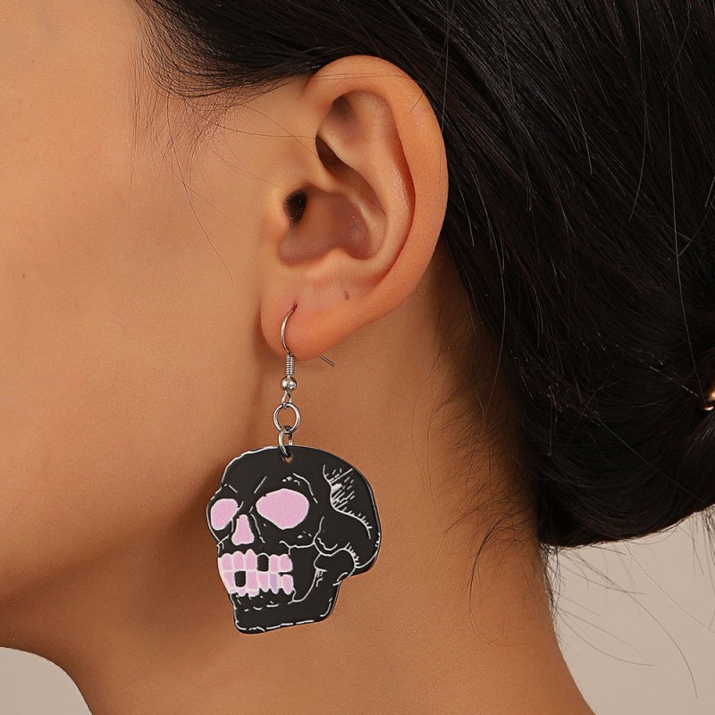 Skull Earrings Ins Dark Funny-Jewearrings